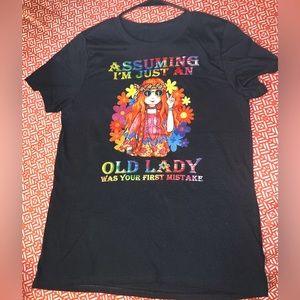 Woman’s Hippie Black Medium Print Shirt